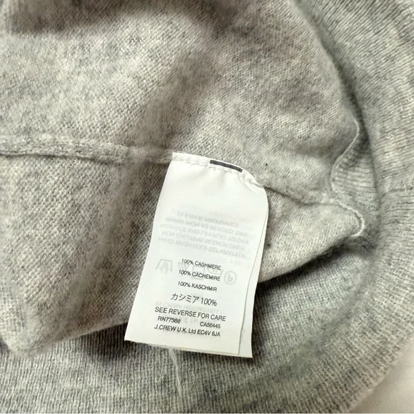 J Crew Men’s 100% Cashmere Full Zip Hoodie Sweater in Heather Gray (size S) - Picture 7 of 7